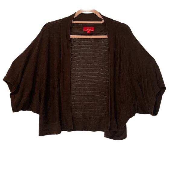 Oscar by Oscar de La Renta brown knit shrug 100% rayon size XL PP